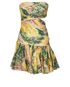 Zimmerman Tropical Print Mini Dress, &pound;150, Clothing, Green/Pink/Yellow, Linen, Front view