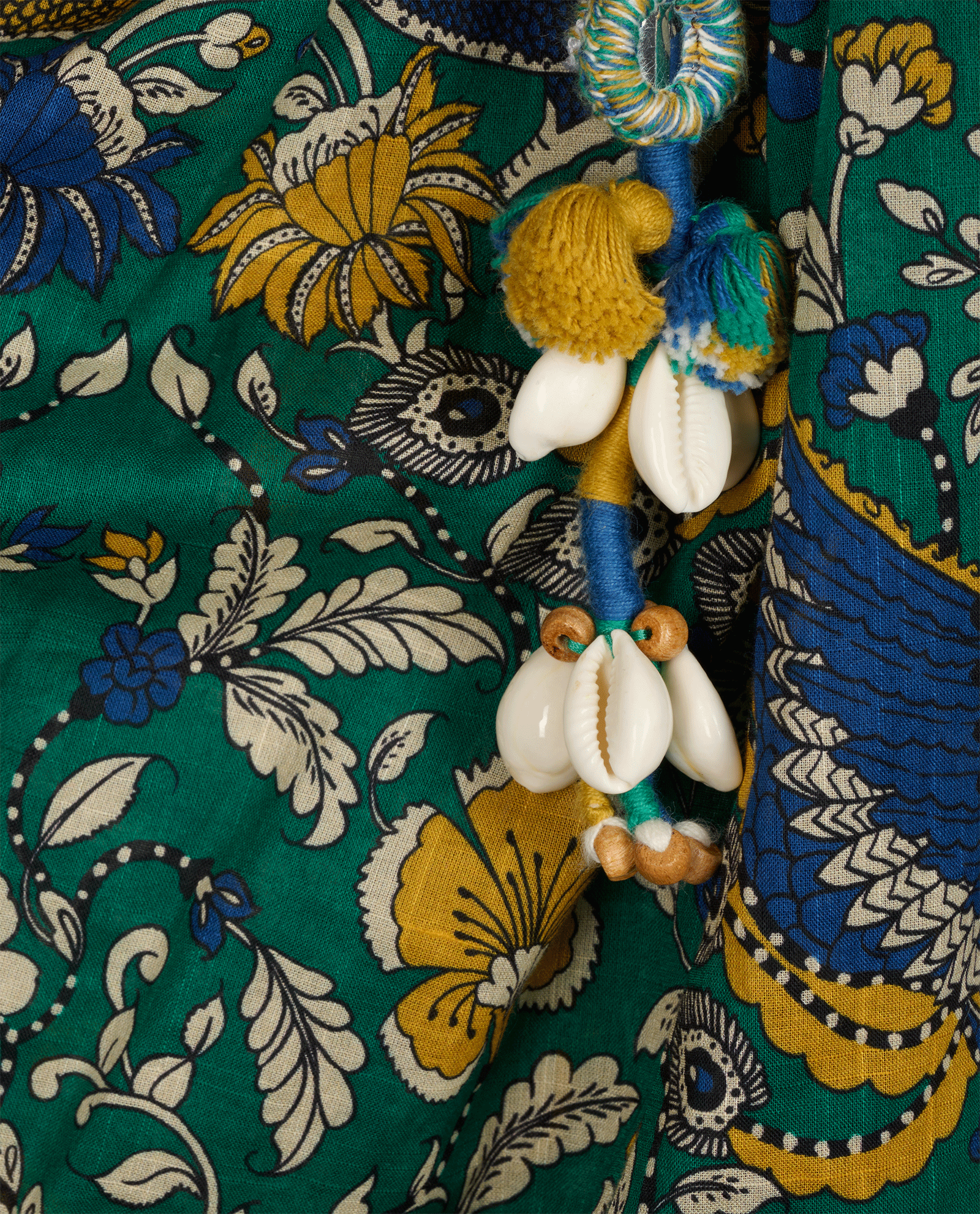 Zimmerman Bird & Floral Printed Tie-Waist Dress, &pound;210, Clothing, Green, Cotton, Other view