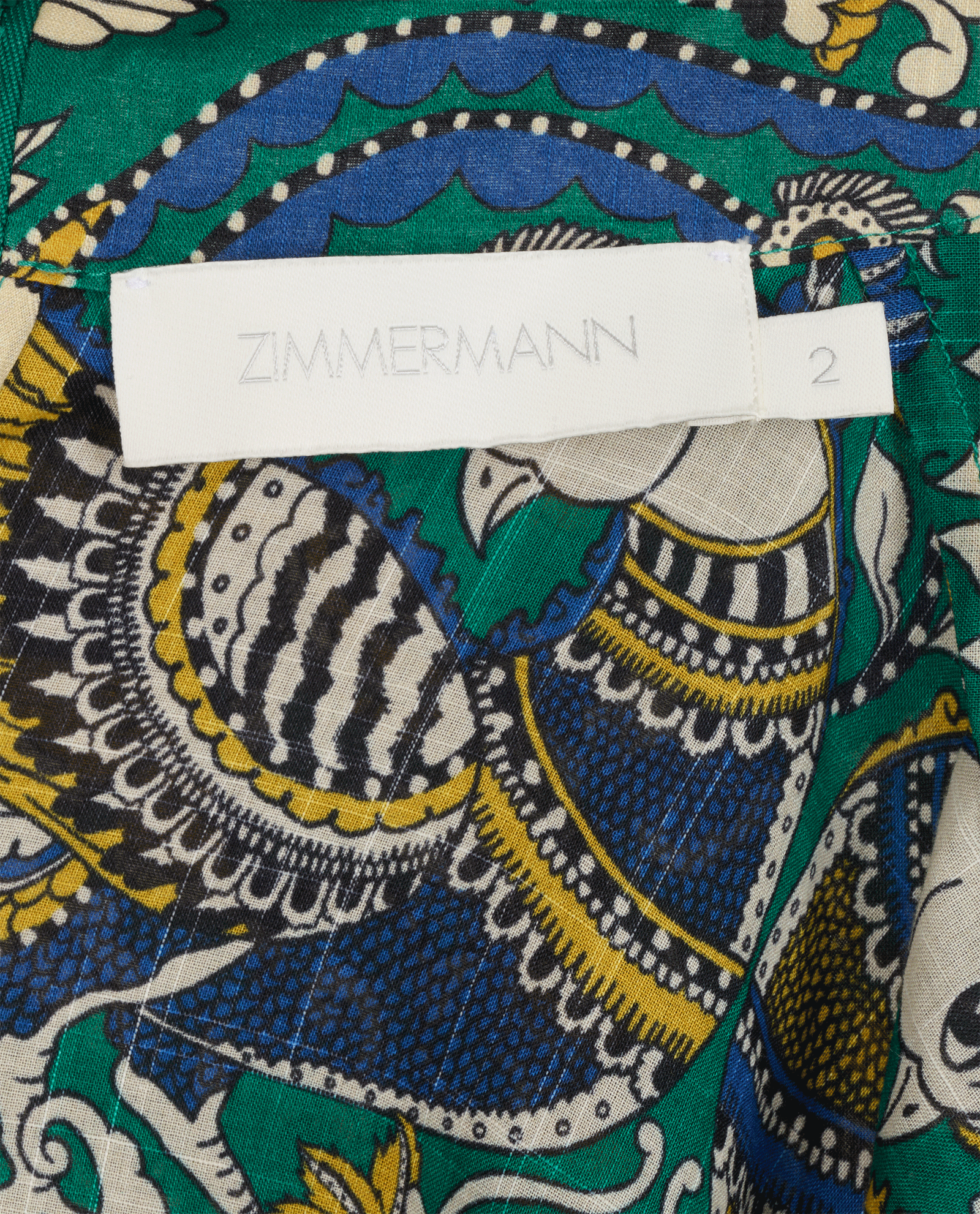 Zimmerman Bird & Floral Printed Tie-Waist Dress, &pound;210, Clothing, Green, Cotton, Other view