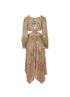 Zimmermann Paisley Cut-Out Dress, &pound;180, Clothing, Blue/Brown, Viscose, Back view