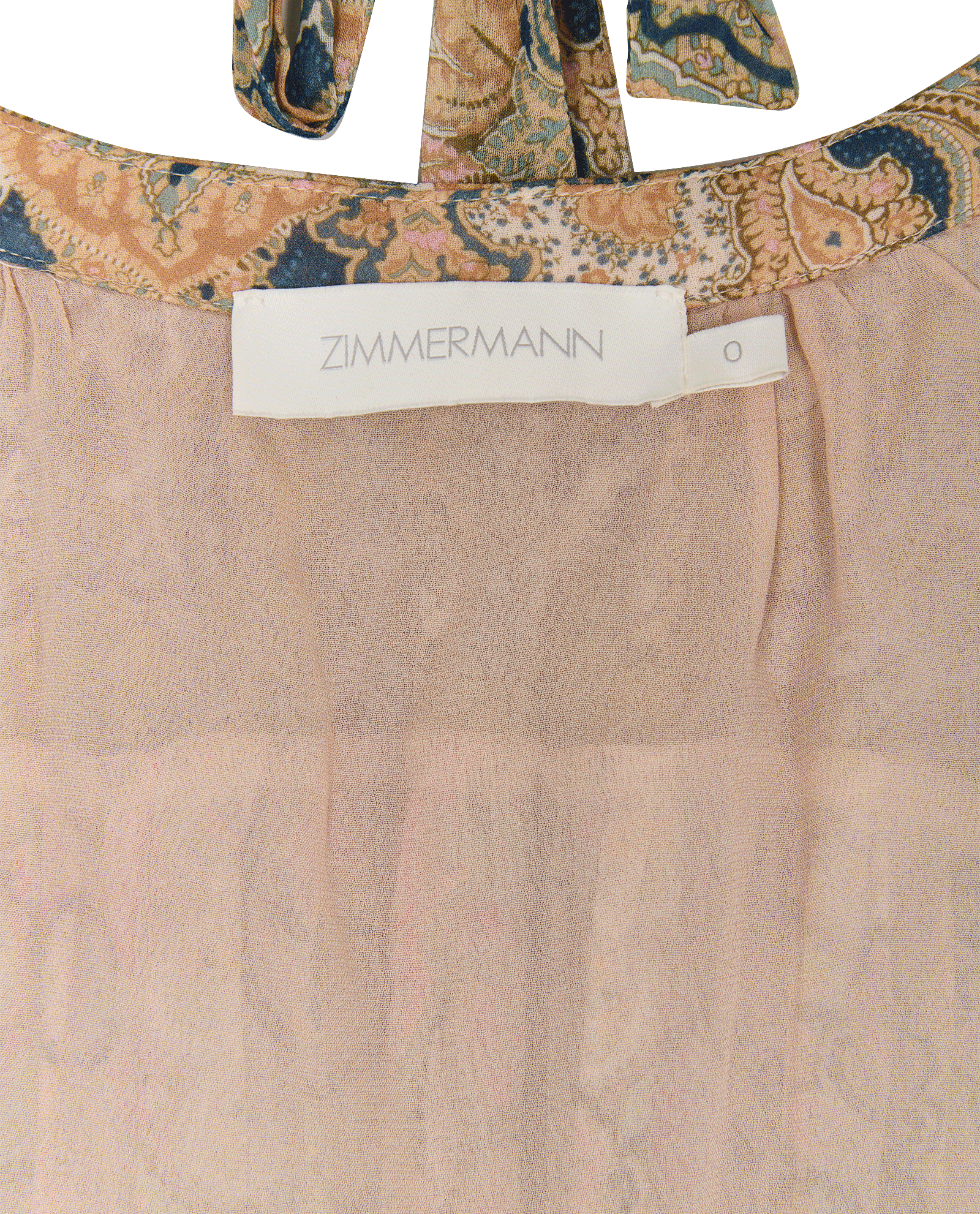 Zimmermann Paisley Cut-Out Dress, &pound;180, Clothing, Blue/Brown, Viscose, Other view