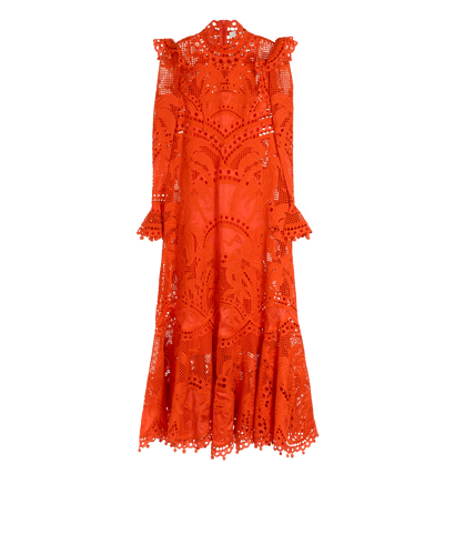 Zimmermann Brightside Palm Gown, &pound;420, Clothing, Orange, Polyester (Polymer)/Silk, Front view