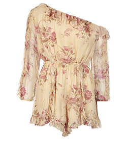 Zimmermann Floral Printed Dress, Silk, Beige, 10, 2*