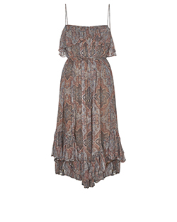 Zimmermann Pleated Chiffon Pattern Dress, Silk, Multi, UK10, 3*