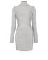 Balmain Bodycon Embossed Mini Dress, &pound;490, Clothing, Grey, Viscose, Front view