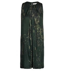 Balenciaga Marble Print Dress, Silk, Dark Green, UK 10