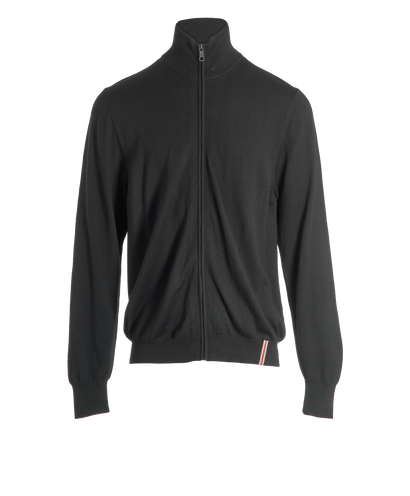 London Mock-Neck Zip-Up Cardigan, front view