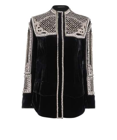 Balmain Pearl Embroidered Jacket, front view