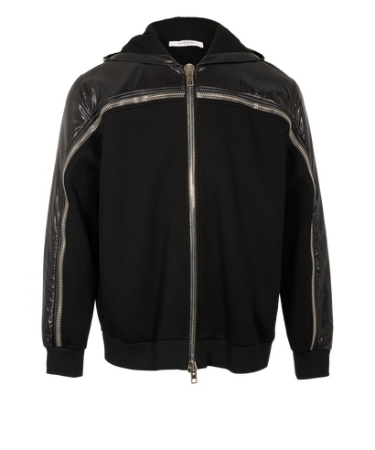Givenchy Zip Details Hoodie, &pound;280, Clothing, Black, Viscose, Front view