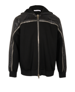 Givenchy Zip Details Hoodie, Mens, Viscose, Black, Sz XL, 3*