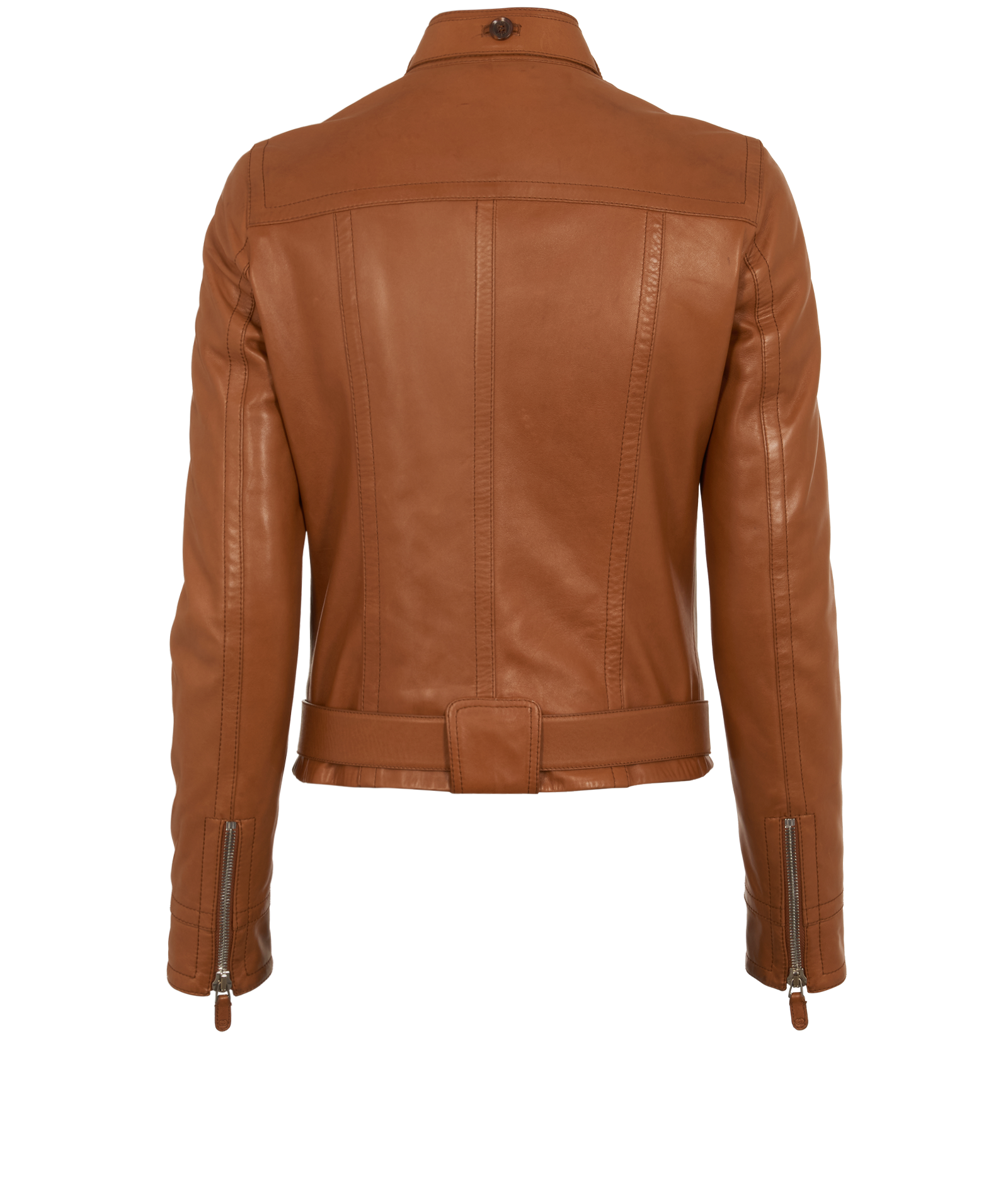 Gucci GG Belted Biker Jacket, &pound;750, Clothing, Brown, Leather, Back view