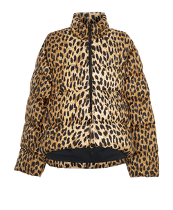 Balenciaga Animal Print Puffer, Polyamide, Beige/Black/Brown, UK10, 3*