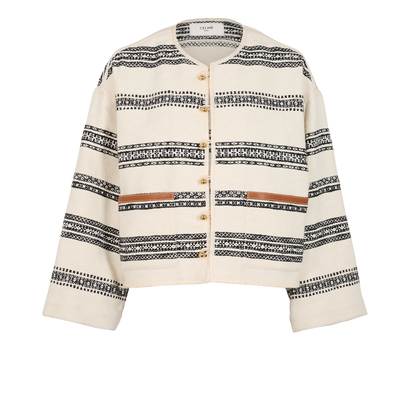Celine Baja Short Jacket, &pound;595, Clothing, White, Cotton/Polyester Mix, Front view