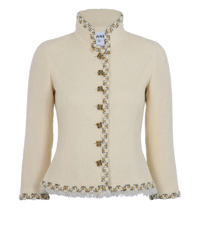 Chanel Gripoix Jacket, &pound;895, Clothing, Cream, Polyester/Wool, Front view