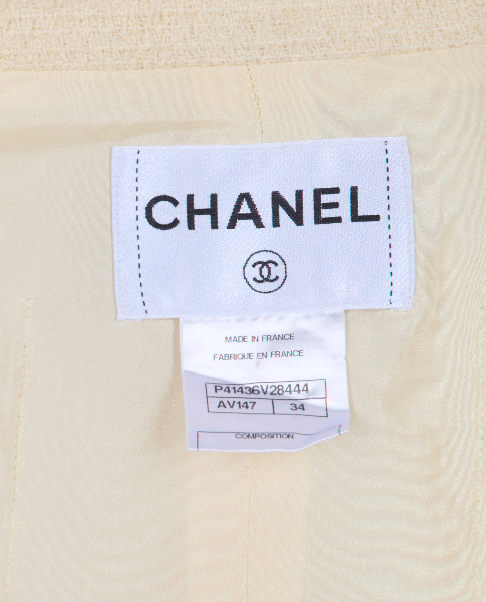 Chanel Gripoix Jacket, &pound;895, Clothing, Cream, Polyester/Wool, Other view