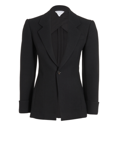 Bottega Veneta Single-Vent Blazer, &pound;550, Clothing, Black, Cotton/Viscose, Front view