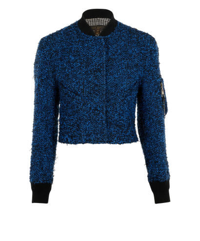 Louis Vuitton 2016 Boucle Bomber Jacket, &pound;550, Clothing, Blue, Wool, Front view