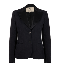 Burberry Single Breasted Blazer, Acetate, Black, Sz M, 2*