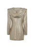 Balmain Hooded Metallic Wrap Blazer, &pound;350, Clothing, Gold, Polyester, Back view