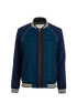Self-Portrait Laced Bomber Jacket, &pound;150, Clothing, Green/Navy, Polyester, Front view