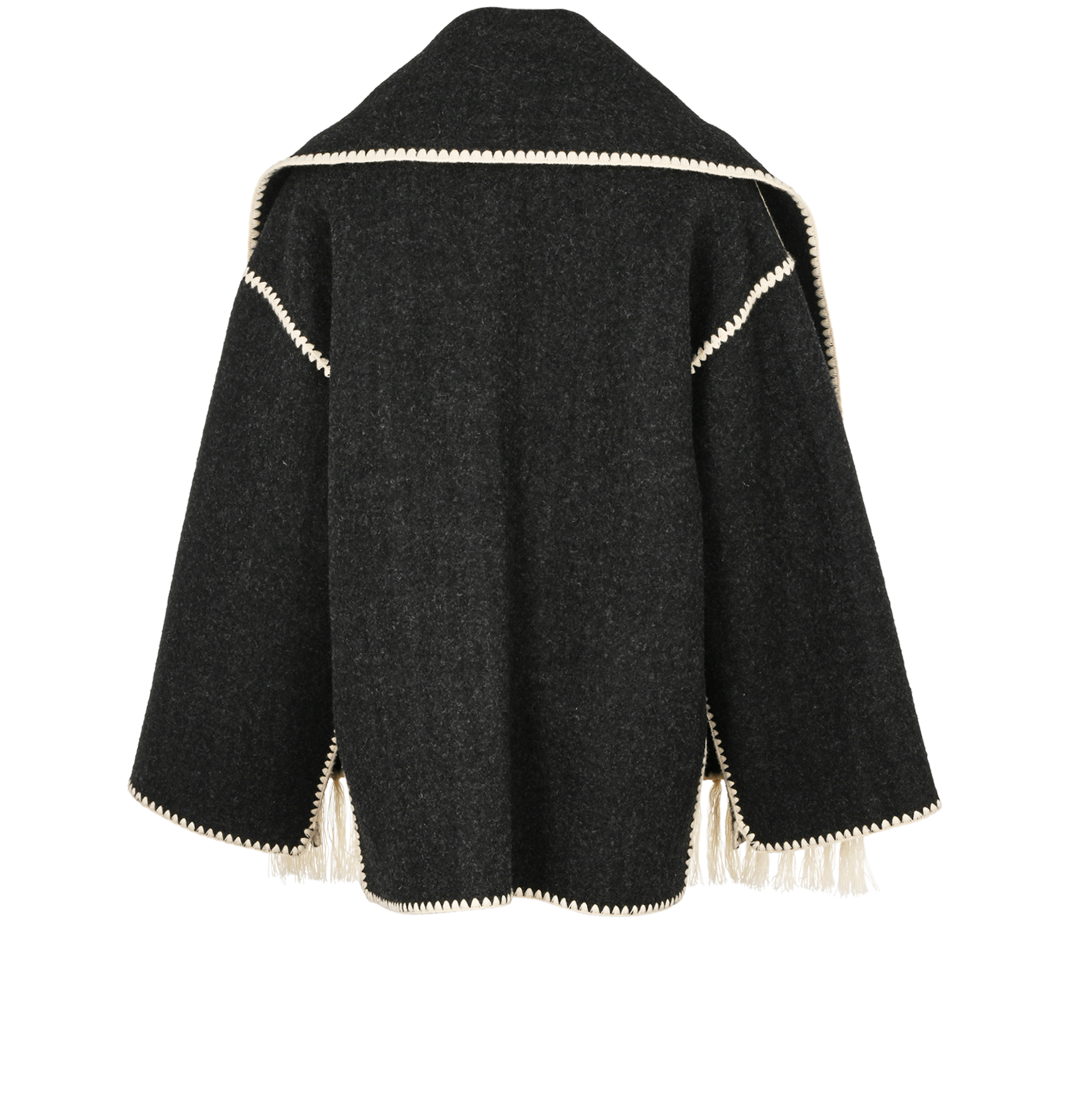 Toteme Embroidered Scarf Jacket, &pound;450, Clothing, Black, Wool, Back view