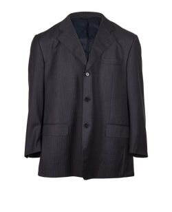 Loro Piana Pinstripe Blazer, Mens, Wool, Grey, Sz XXXXL, 2*