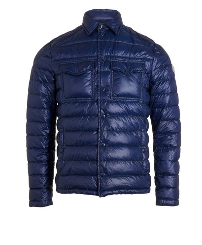 Moncler Gregoire Foldable Puffer, &pound;320, Clothing, Blue, Down Feathers, Front view