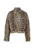 Ganni Leopard Print Jacket, &pound;150, Clothing, Black/Brown, Polyester Mix, Front view