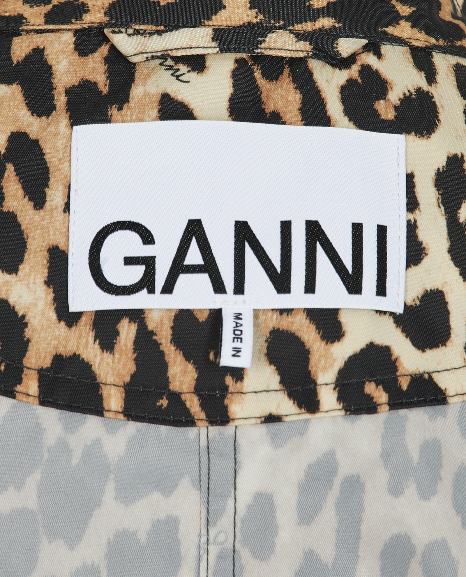 Ganni Leopard Print Jacket, &pound;150, Clothing, Black/Brown, Polyester Mix, Other view