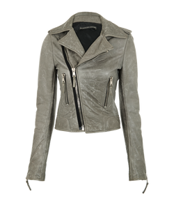 Balenciaga Biker Jacket, Leather, Grey, Sz S, 2*