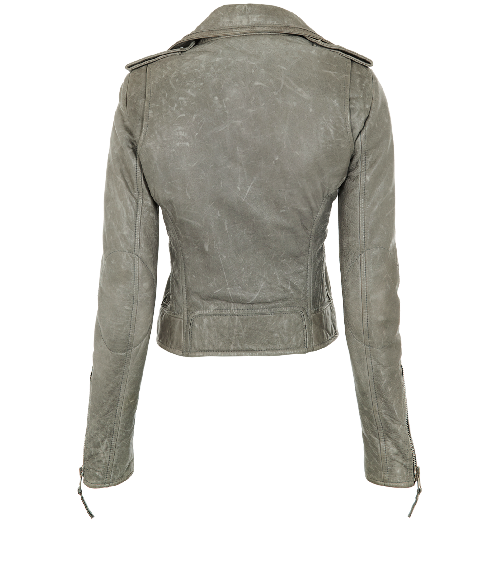 Balenciaga Biker Jacket, &pound;395, Clothing, Grey, Leather, Back view