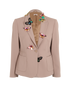 Miu Miu Butterfly Embellished Jacket, &pound;295, Clothing, Taupe, Wool, Front view