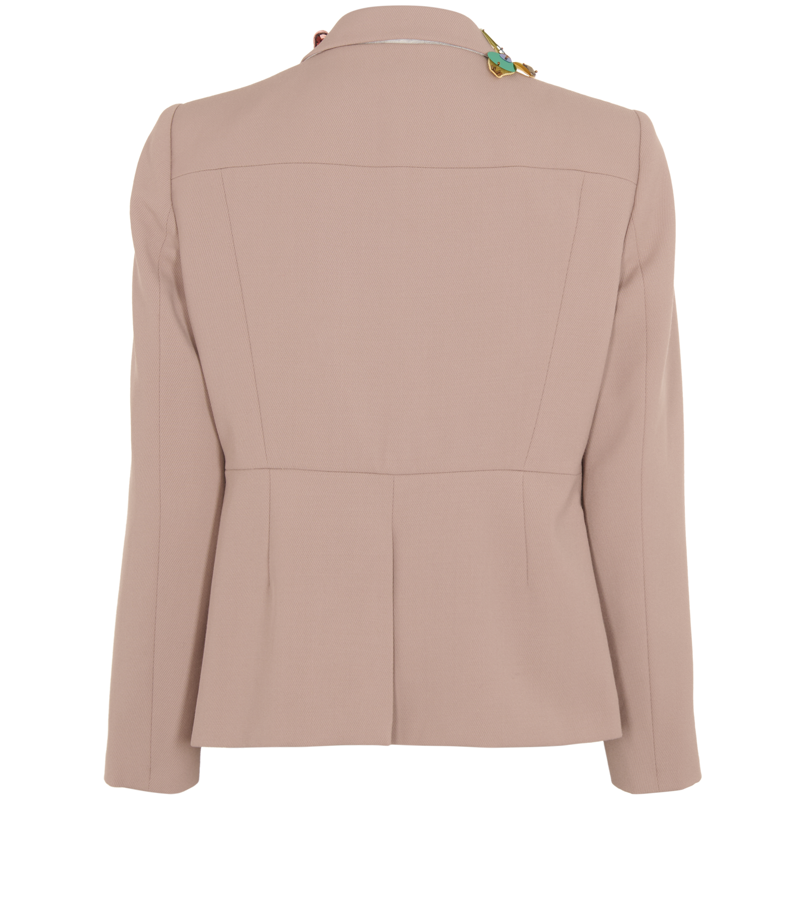 Miu Miu Butterfly Embellished Jacket, &pound;295, Clothing, Taupe, Wool, Back view