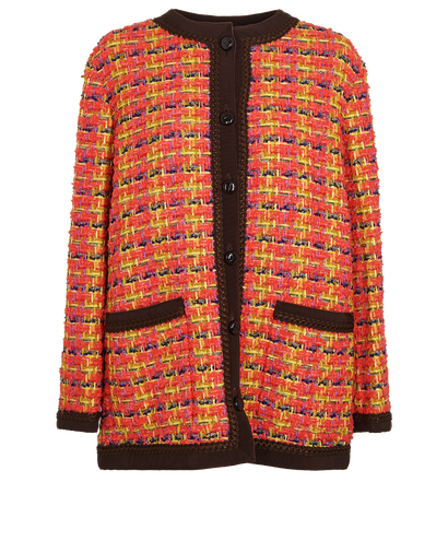 Gucci Tweed Jacket, &pound;595, Clothing, Pink, Cotton/Polyester (Polymer), Front view