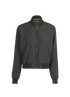 Versace Logo Bomber Jacket, £250, Clothing, Black, Polyester Mix, Front view