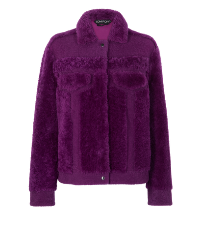 Tom Ford Buttoned Jacket, &pound;595, Clothing, Purple, Shearling, Front view