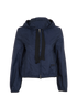 Prada Hooded Cropped Windbreaker, &pound;495, Clothing, Navy, Polyester Mix, Front view