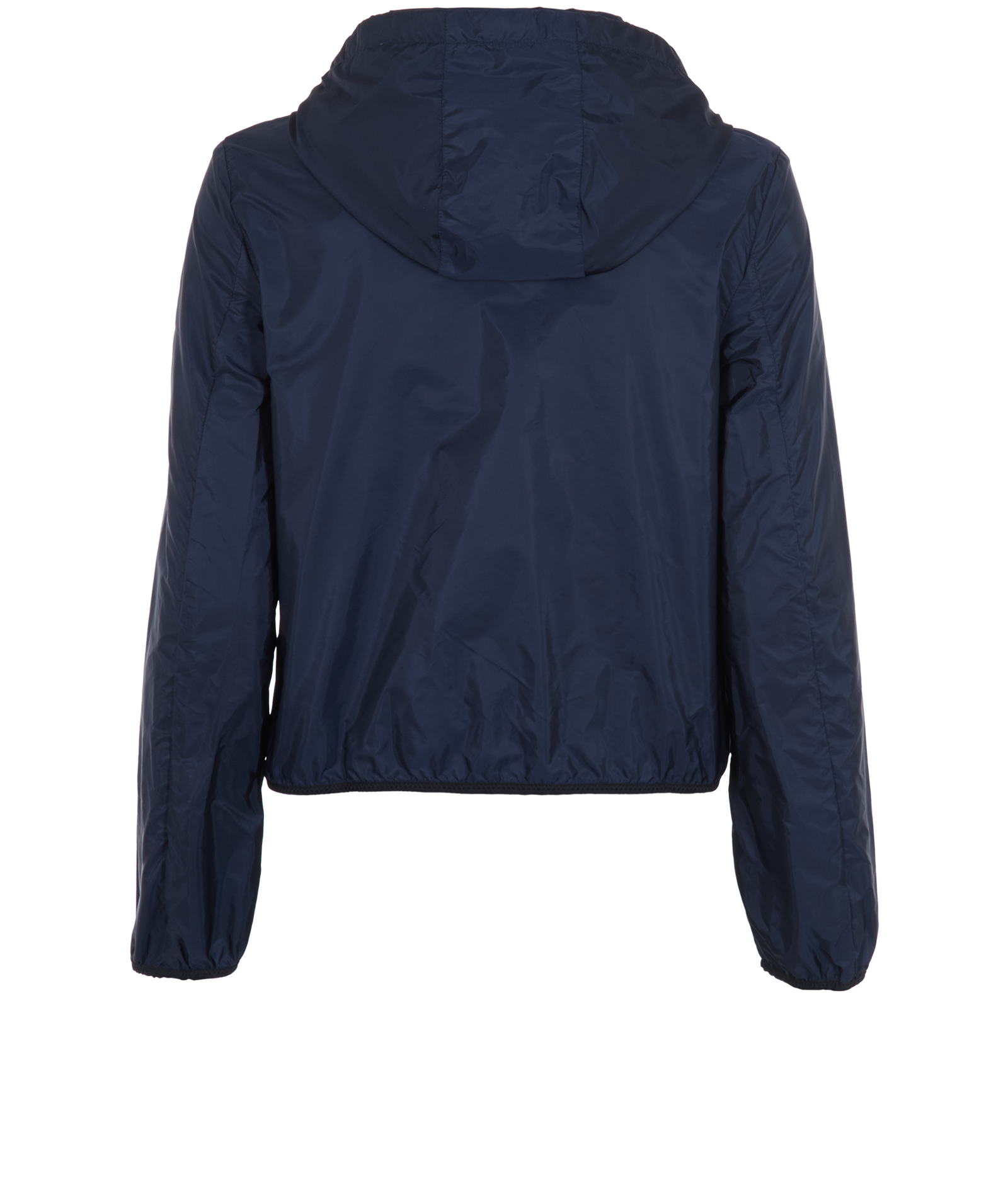 Prada Hooded Cropped Windbreaker, &pound;495, Clothing, Navy, Polyester Mix, Back view
