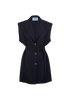 Prada Stripe Belted Vest, &pound;950, Clothing, Navy, Wool, Front view