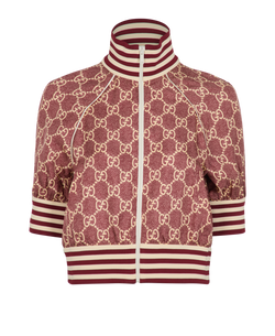 Gucci GG Short Sleeve Jacket, Silk, Red, Sz XS, w2*