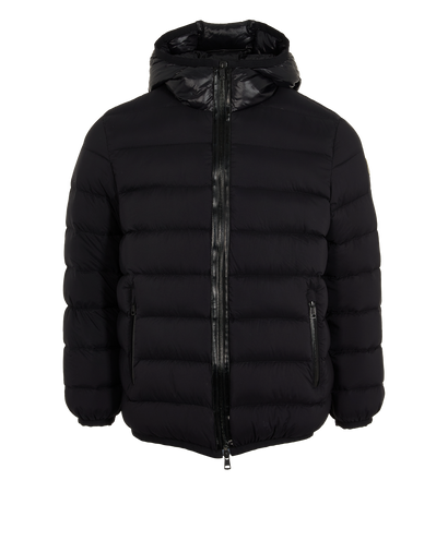 Moncler Goeland Puffer Jacket, &pound;650, Clothing, Black, Down Feathers/Polyester, Front view