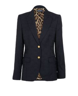 Dolce & Gabbana Logo Blazer, Wool, Black, UK10, 2*