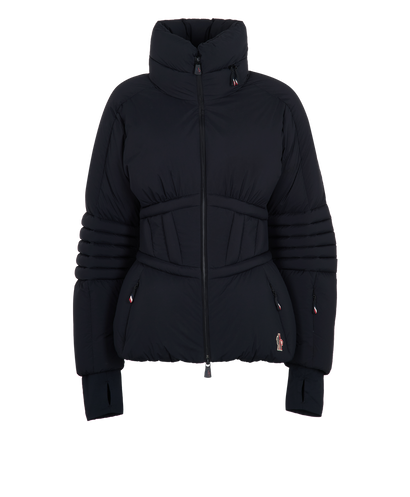 Moncler Sarenna Puffer Jacket, &pound;595, Clothing, Black, Down Feathers/Polyester, Front view