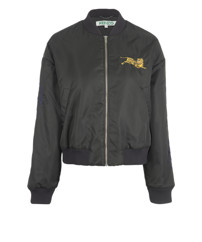 Kenzo Embroidered Tiger Bomber Jacket, &pound;150, Clothing, Black, Polyester Mix, Front view