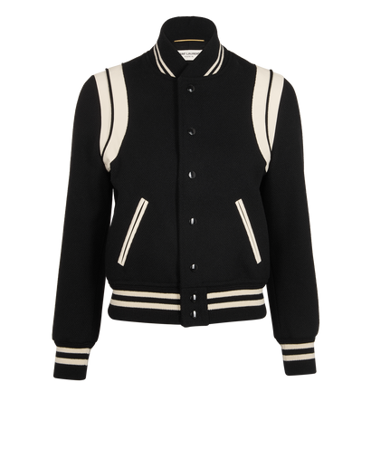 Saint Laurent Stand Up Collar Bomber Jacket, &pound;650, Clothing, Black, Wool, Front view