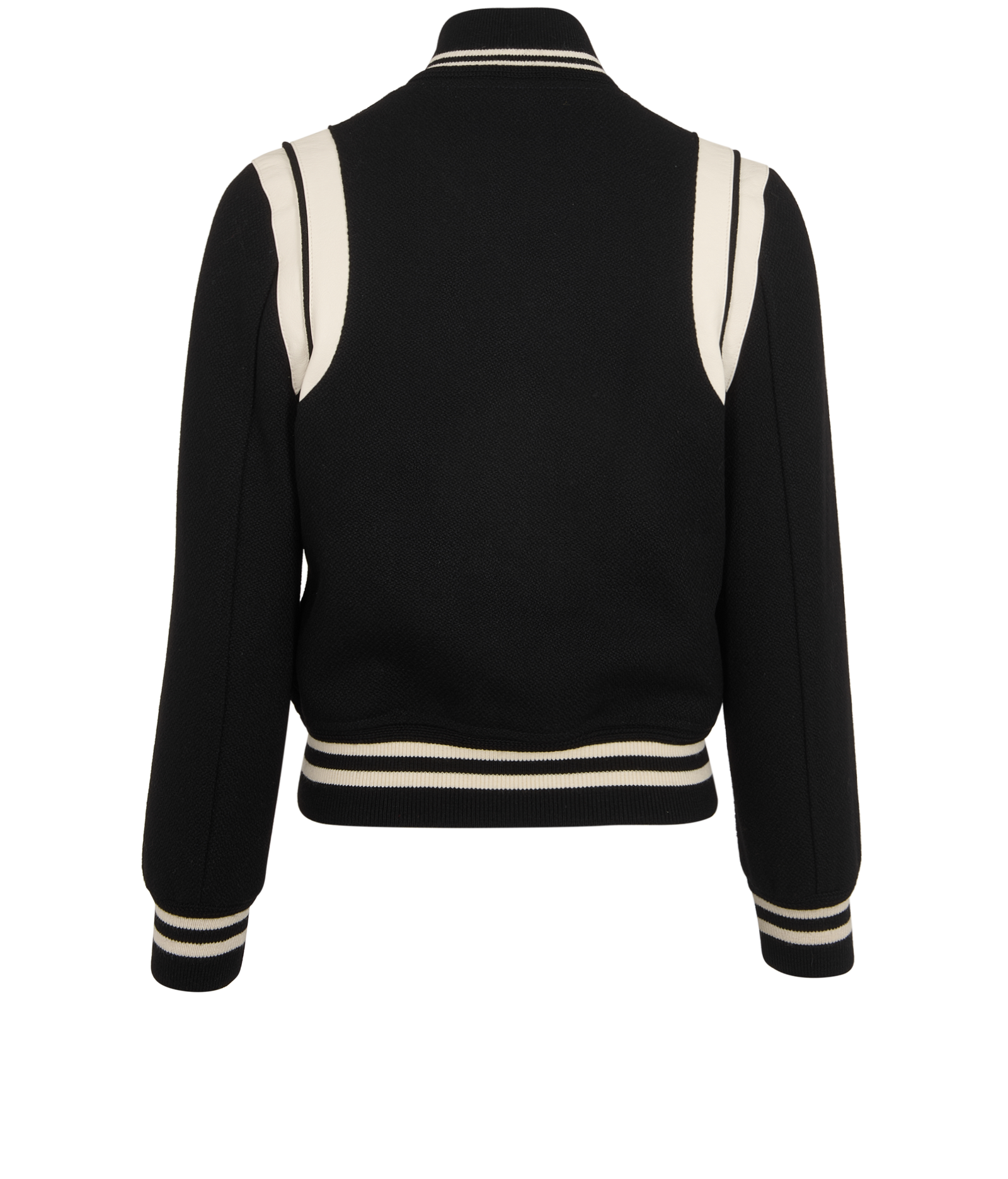 Saint Laurent Stand Up Collar Bomber Jacket, &pound;650, Clothing, Black, Wool, Back view