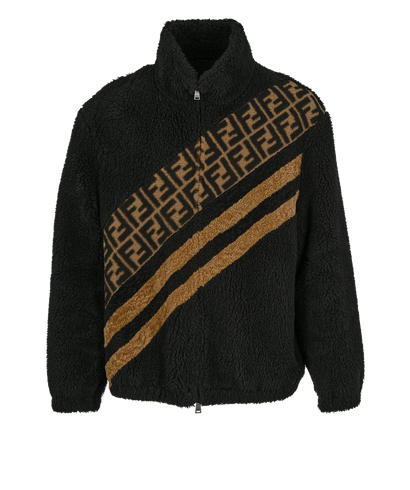 Fendi Logo Teddy Jacket, £990, Clothing, Black/Brown, Wool, Front view