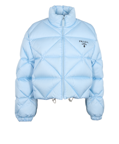 Prada Quilted Puffer Jacket, &pound;750, Clothing, Blue, Nylon, Front view