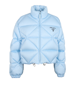 Prada Quilted Puffer Jacket, Nylon, Blue, UK8, 2*