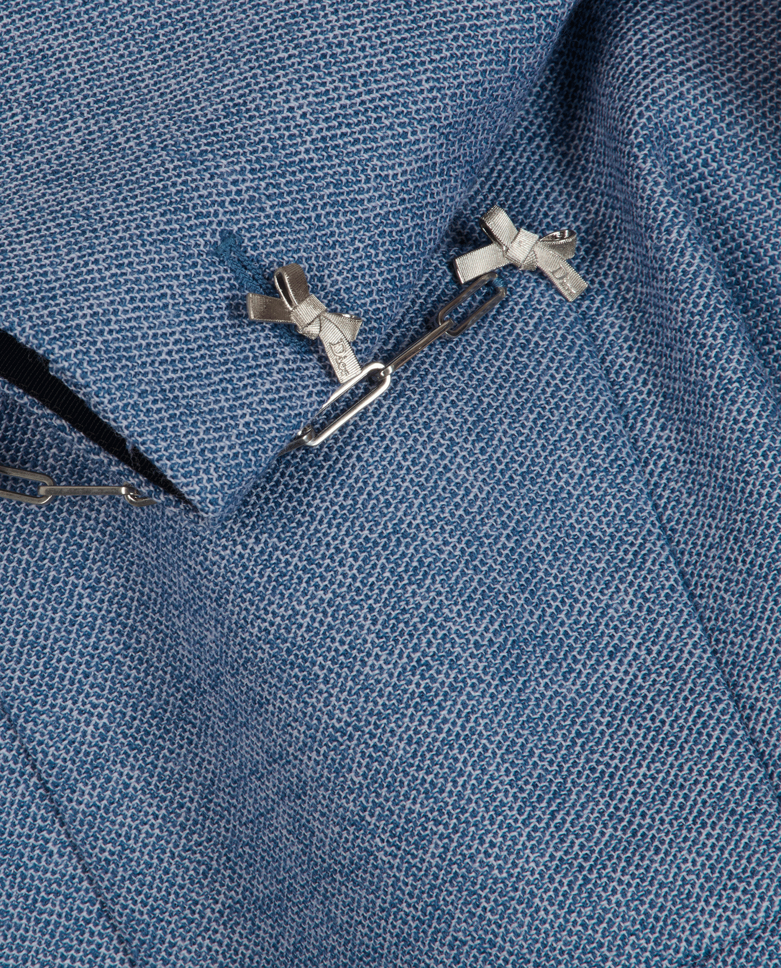 Christian Dior Cropped Bow Jacket, &pound;1,800, Clothing, Blue, Wool, Other view